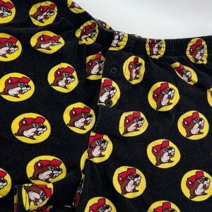 Bucees Black‎ Terry Cloth Shorts Allover Print Novelty Pajamas Womens Medium